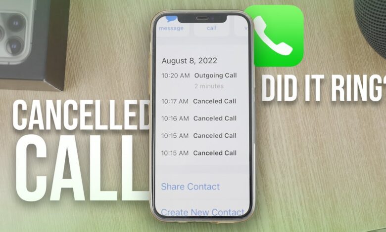 What Does Cancelled Call Mean